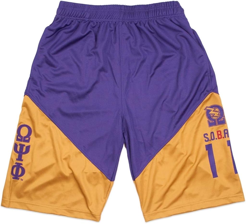 purple and gold basketball shorts