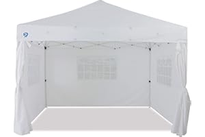 Z-Shade Venture 12 x 10 Foot Lawn Garden Event Outdoor Pop Up Canopy Gazebo Portable Shelter Tent with Walls and Windows, White