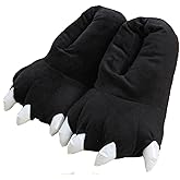 YUNZLAN Unisex Animal Paw Slipper for Men, Women, Boys, Girls, Winter Plush Home Slippers with Non-Slip Sole, Cosplay