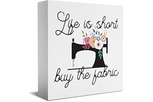 MUBIAO Quilting Gifts Sewing Gifts Sewing Room Decor Quilting Supplies Sewing Products Crochet Gifts Birthday Christmas Gifts Wooden Box Sign for Home Office Bedroom Living Room Desk Table Decoration