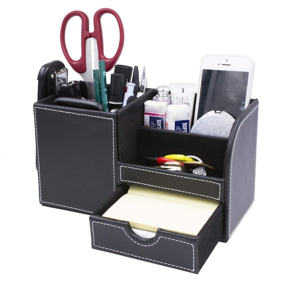 Artikle Gift Black Office Multi Function Desk Organizer Pu