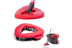 1 Brush Head with 1 Mop Base Replacement for Vileda RinseClean 2 Tank System, Please Note: Only for 2 Tank System, NOT for 1 