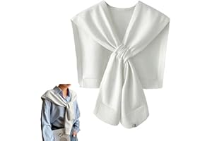 huablo Women's Fashion Knitted Shawl - Khaki Sweater Shawl for Air-Conditioned Rooms