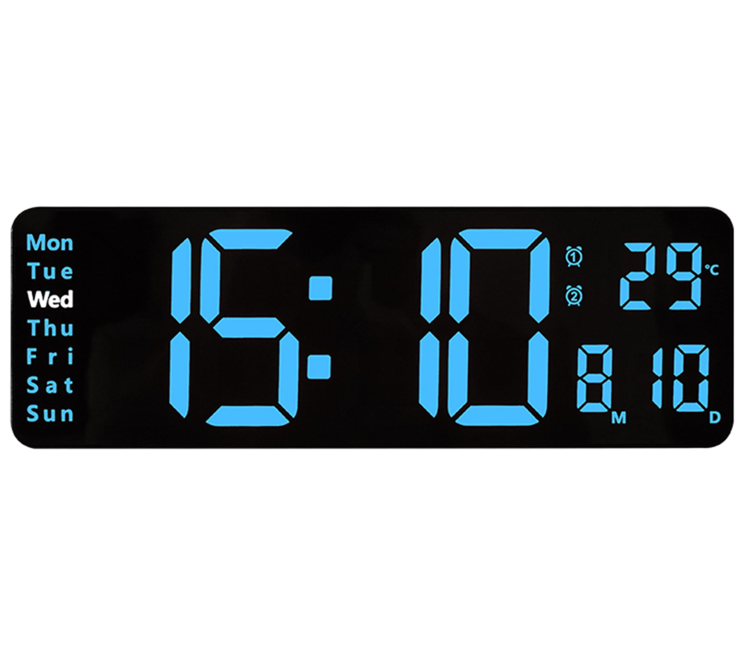 iTOMA Digital Clock, 13" Large Display LED Wall Clock for Living Room Decor, Alarm Clock, Timer, 12/24H, Automatic Brightness Dimmer with Day/Date/Temperature
