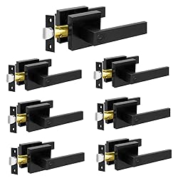 KAMOTA Privacy Door Levers, 7 Pack Matte Black Door