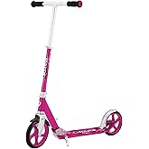 Razor A5 Lux Kick Scooter for Kids Ages 8+ - 8" Urethane Wheels, Anodized Finish Featuring Bold Colors and Graphics, for Riders up to 220 lbs