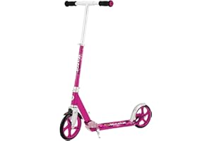 Razor A5 Lux Kick Scooter for Kids Ages 8+ - 8" Urethane Wheels, Anodized Finish Featuring Bold Colors and Graphics, for Riders up to 220 lbs