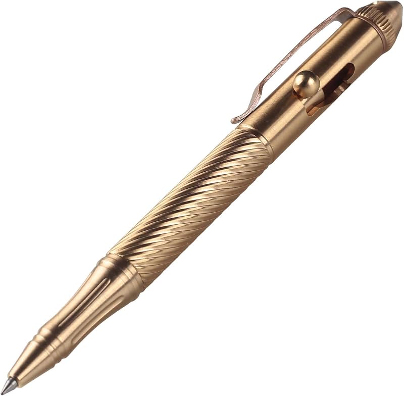 SMOOTHERPRO Solid Brass Bolt Action Pen Ballpoint with Stainless Clip