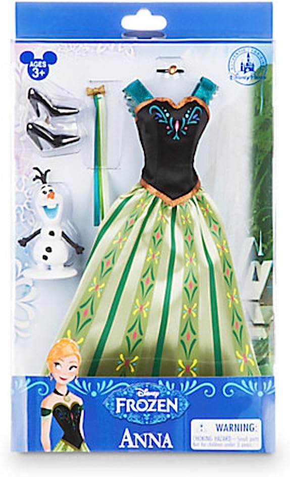 Walt Disney Parks Exclusive Frozen Princess Anna Doll Party Dress Costume Set with Olaf for 12 inch doll