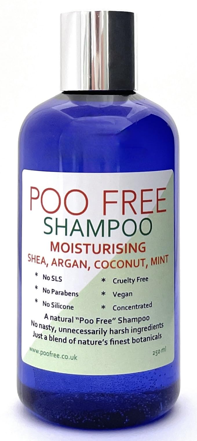 POO FREE Shea & Argan Curly Hair Shampoo – Hydration & Bounce Formula – 99% Natural Origin – pH 5.5 Scalp-Neutral – Moisture Retention & Elasticity – CG Friendly – Vegan – UK Made – 250ml