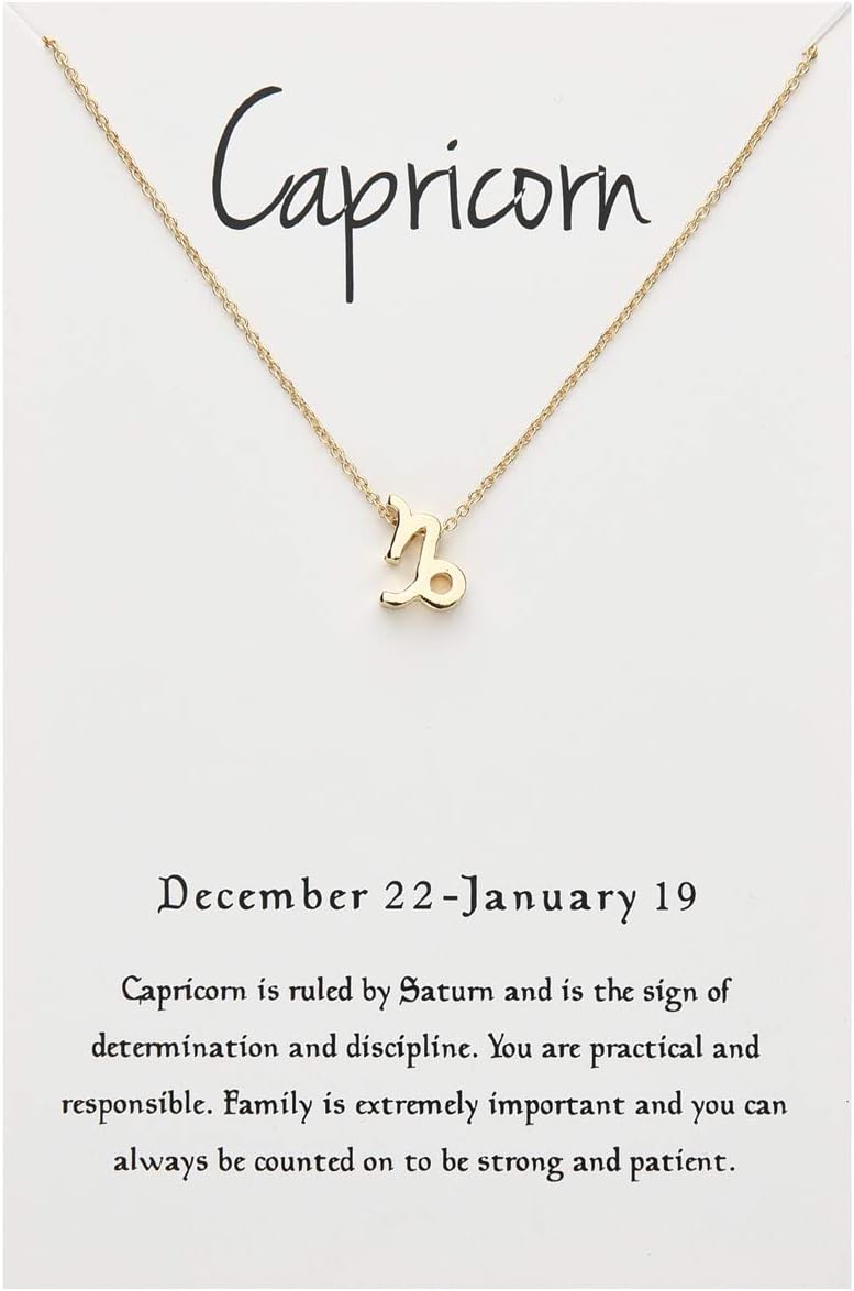 WishoneyAstrology Necklace For Women Jewelry 12 Zodiac Pendant Birthday Gifts Horoscope Constellations Message Card