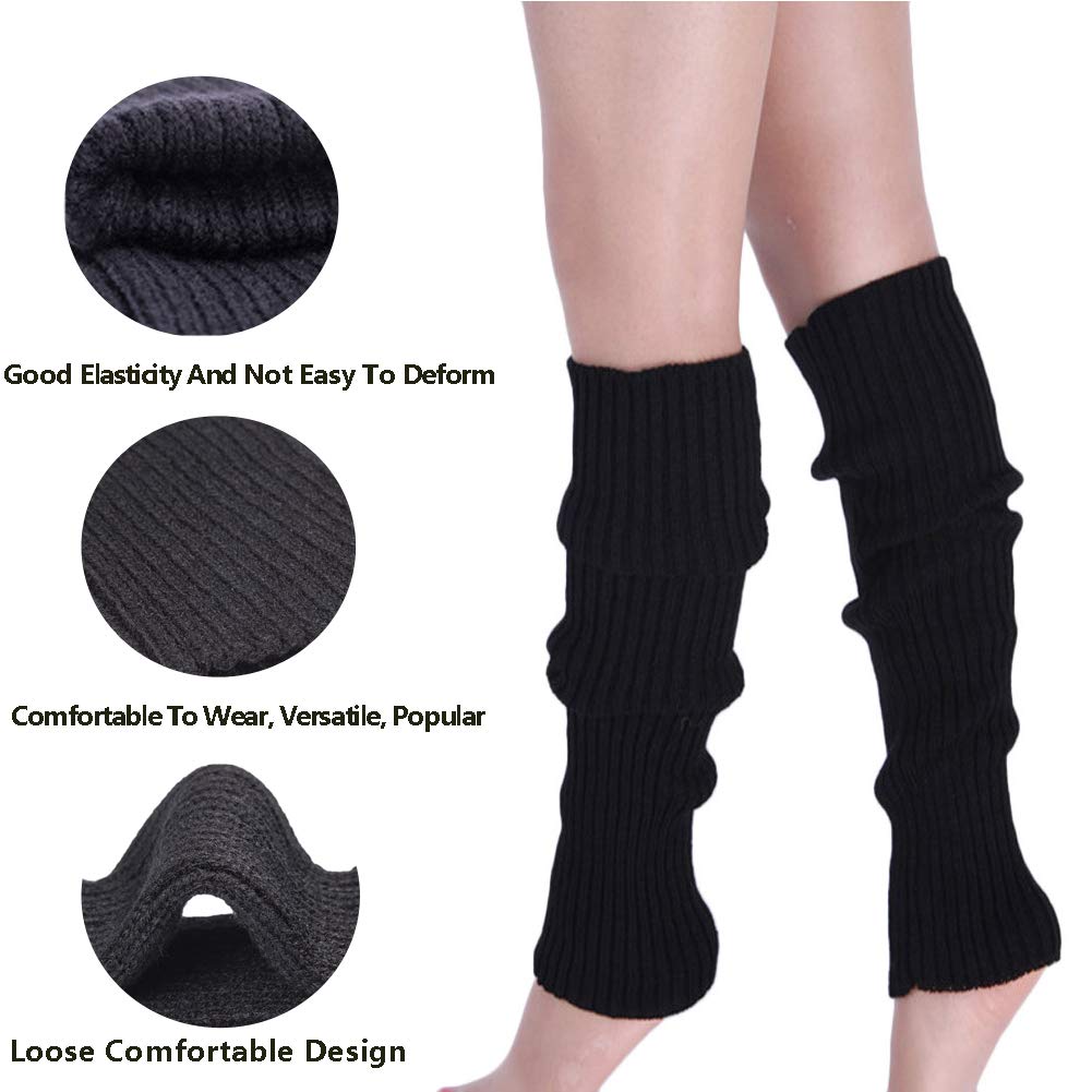 Plain Soft Thick Knit Girl's Leg Warmers Ankle Warmers Legwarmer Made in UK