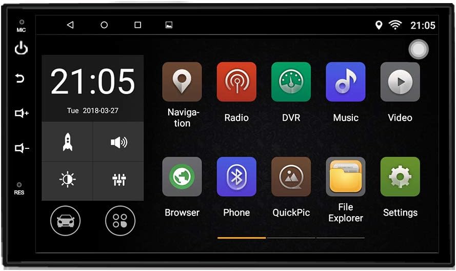Upgraded Android 7.1 Quad Core CPU 7 Inch Touch Screen in Dash Double Din car Stereo Vehicle GPS Navigation Headunit Car WiFi Bluetooth Radio Audio System Free Rear Camera Car Tuning Tools