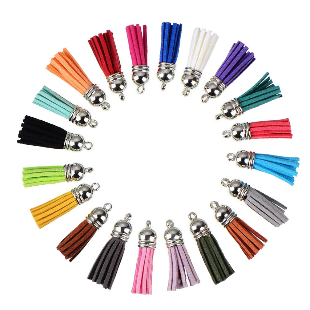 Milisten Necklace Set 50Pcs Keychain Tassels DIY Craft Tassel Pendants Jewelry Making Accessories for Necklace Bracelet Purse(Random Color) Tassel Earrings
