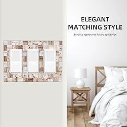 3d Vintage Wood Squares Pattern Triple Rocker
