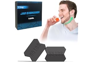 CJing Jaw Exerciser for Men & Women – Silicone Jawline Exerciser Tablets – Powerful Jaw Trainer for Beginner, Intermediate & Advanced Users