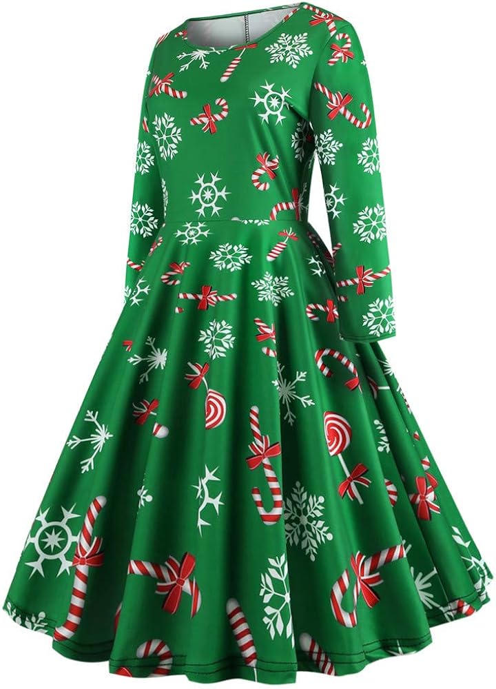 Vintage Weihnachten Weihnachtskleid Christmas Dress Xmas Chiffon Maxikleid Cocktail Abendkleid Ballkleid Hochzeitskleid Rockabilly Kleider Damen Elegant Lang Hochzeit Festlich Bekleidung Suenaacampo Com 