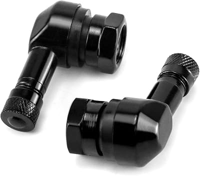QWORK 90 Degree Angled Tire Valve Stem Aluminum Alloy 2 Pieces