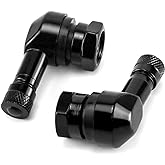 QWORK CNC Motorcycle Tire Valve Stems, 2 Pack 90 Degrees and Alloy Aluminum Valve Air Stems, Diameter 10-11.3mm, Blue