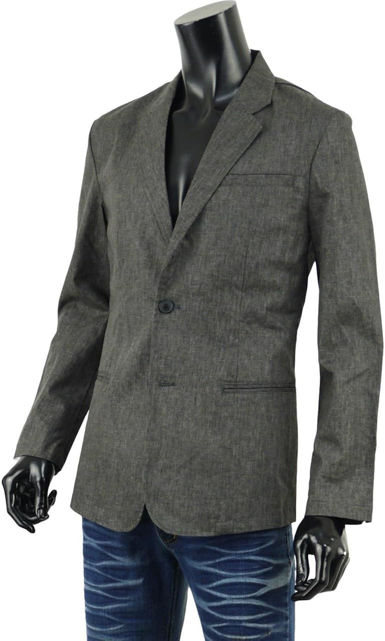 麻 ジャケット テーラード メンズ 麻ジャケット サマージャケット リネン アウター S 02 ダークグレー Ll コート ジャケット 通販 Amazon