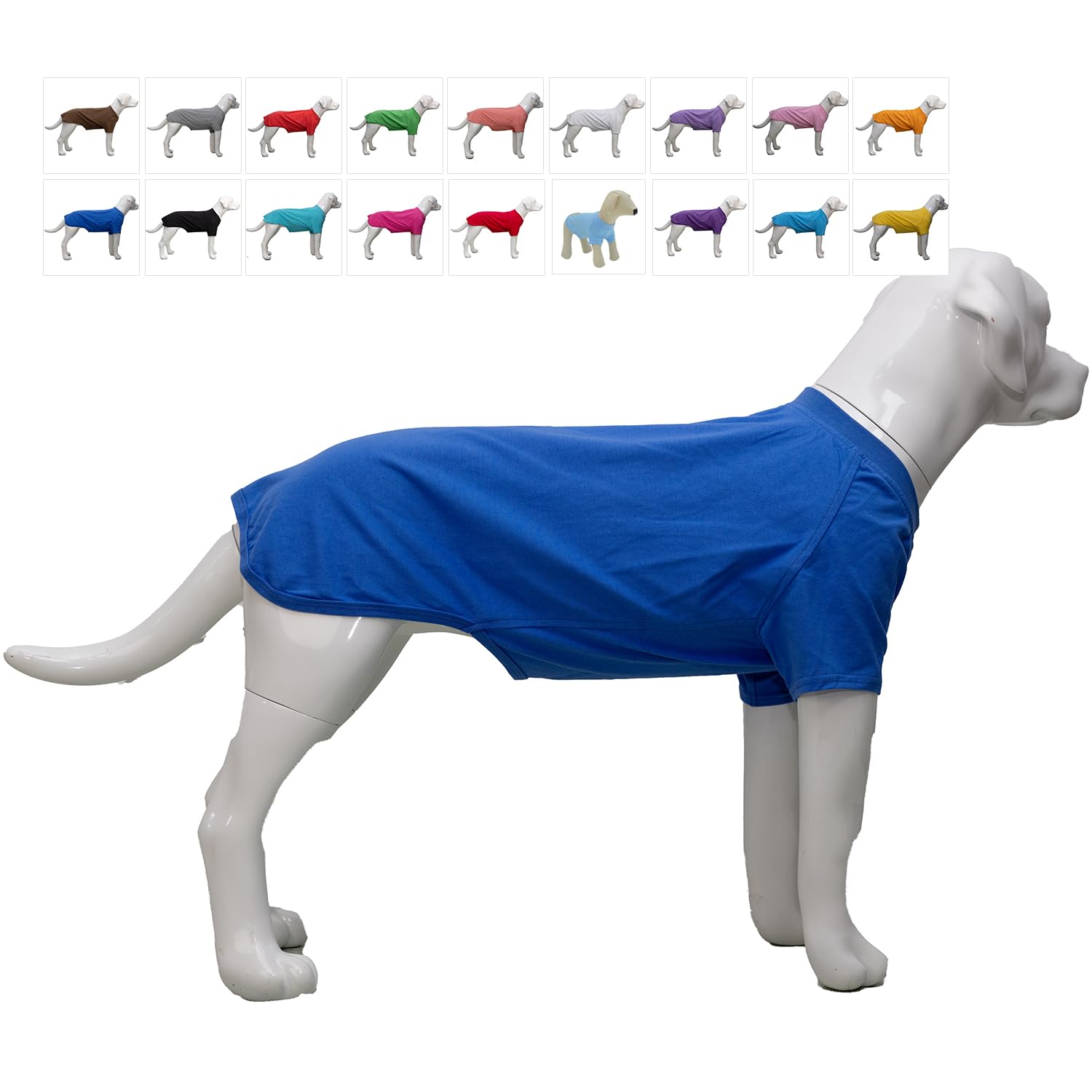 Photo 1 of Lovelonglong Pet Clothing Dog Costumes Basic Blank T-Shirt Tee Shirts for Medium Large Dogs Blue XXL+