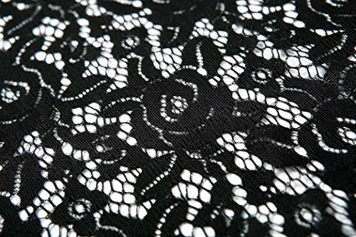 Gillberry Women Lace Hollow Floral Tassel Kimono Shawl Cardigan Blouse Coat Tops (S, Black) - Thumbnail 6