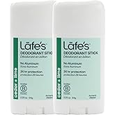 Lafe's Natural Deodorant | 2.25oz Aluminum Free Natural Deodorant Stick for Women & Men | Paraben Free & Baking Soda Free with 24-Hour Protection (Cedar & Lime, 2.25 Ounce (2-Pack))