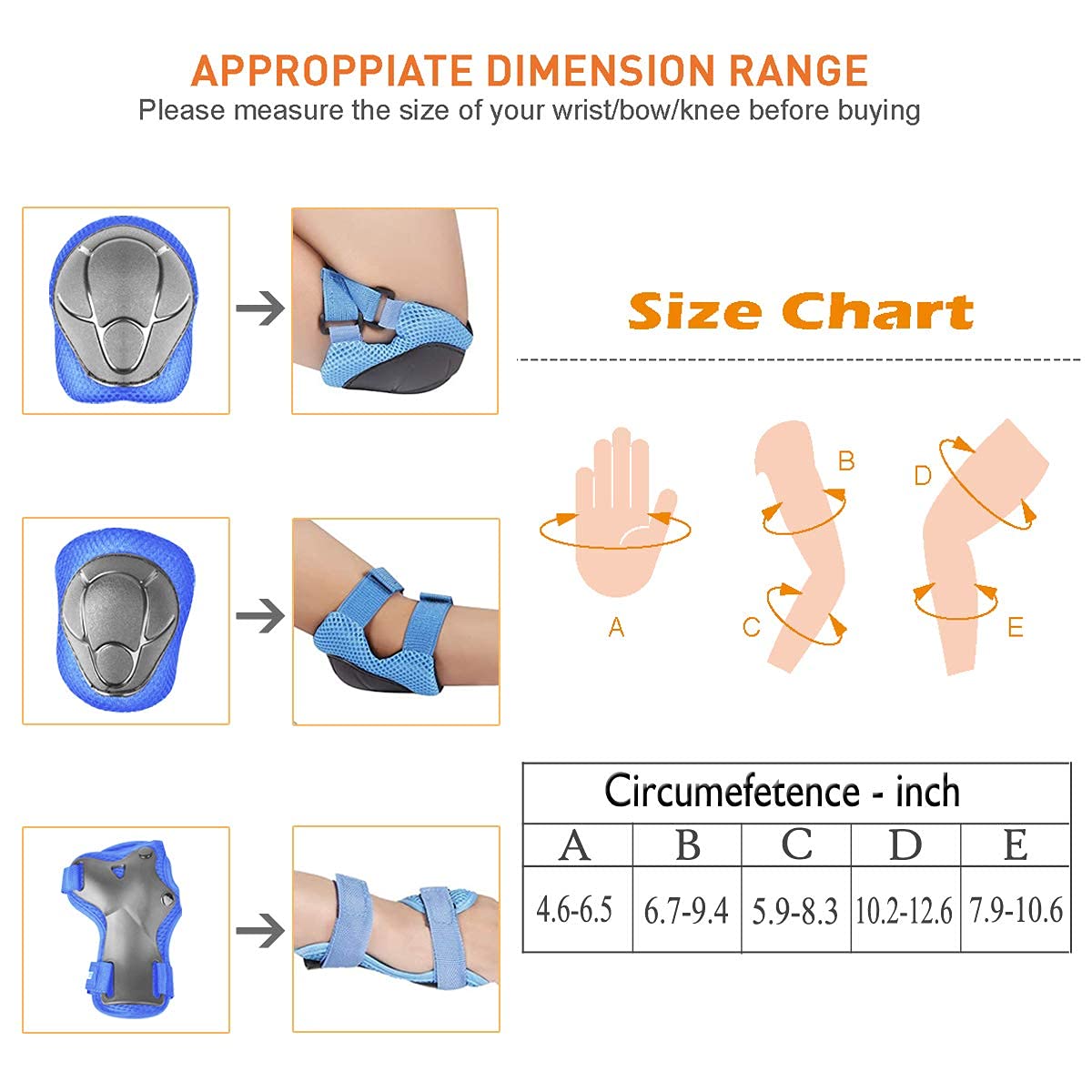 Skateboard Helmet, Bike Helmet, Protective Gear Set Knee Elbow Wrist Pads for Kids Boys Girls Toddler Youth Adults Multi-Sports Scooter Roller Skate Inline Skating Cycling Rollerblading