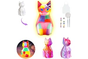 WTOPAVTN Paint Your Own Lamp - DIY Painting Kit, Painting Kit Arts & Crafts for Kids Ages 8-12, Art Supplies Birthday Easter Party Holiday Gift (cat)