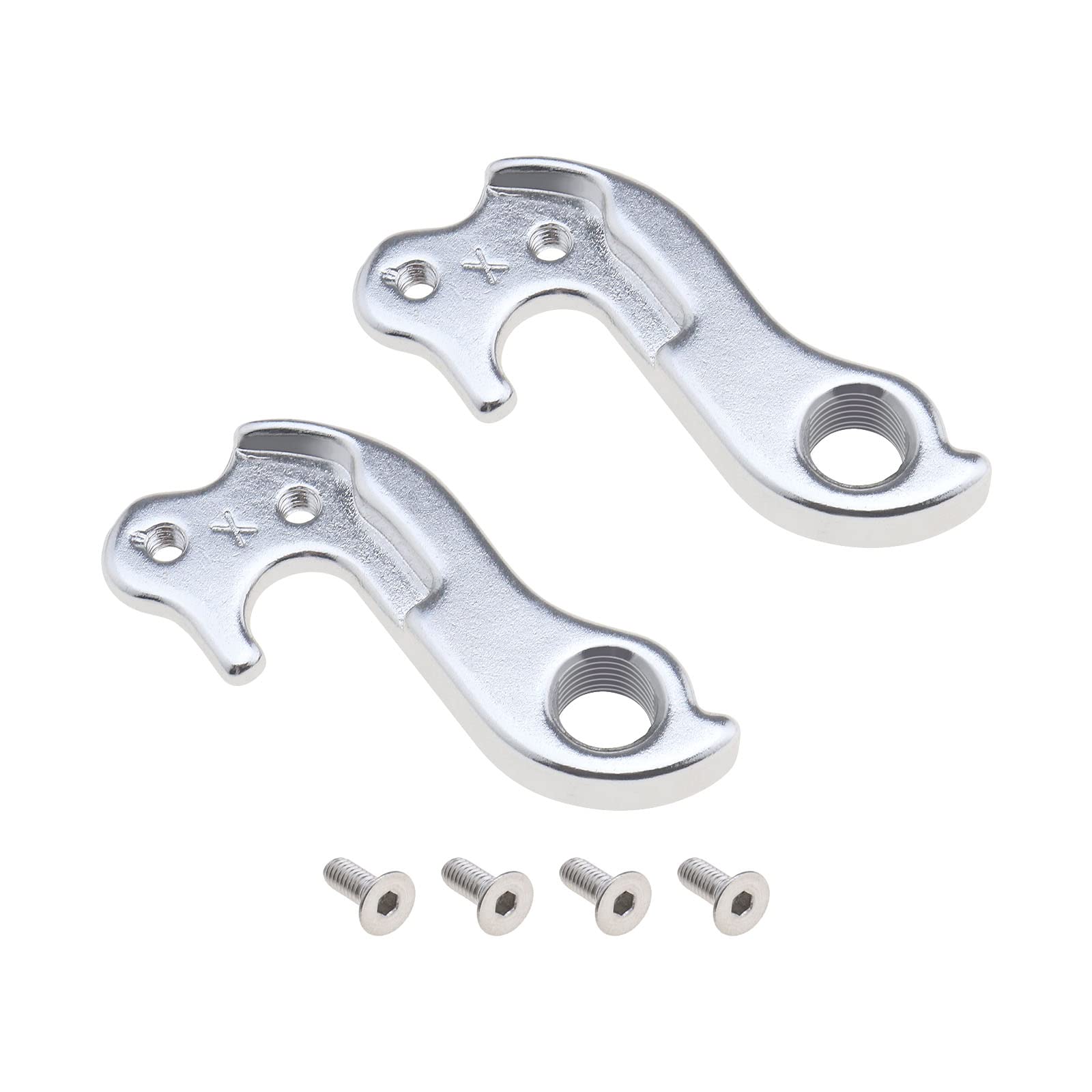 Be In Your Mind 2pcs Bike Rear Gear Mech Derailleur Hanger Hook Drop Out Adapter With Screw Silver Aluminum Alloy Bike Tail Hook Dropout Frame for Mountain Bike Cycling Part Accessory