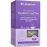 Lansinoh + HotTea Mama Final Push Tea, Red Raspberry Leaf Tea + Peppermint, for Labor and Delivery Prep, Caffeine-free, Sugar-Free, Pregnancy Must Haves, Includes 14 Tea Sachets