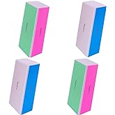 4 Way Nail Buffer Block (4 Pcs), Nail Shine Buffers Blocks Files for Natural and Acrylic Nails Smoother Buffing Block Polisher Fingernail File Buffer 120/240/600/3000 Grit for Buffing Shinning