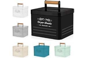 ELITAPRO Dryer Sheets Holder Modern Farmhouse Dryer Sheet Dispenser Container, Metal Dryer Sheet Box, Farmhouse Decor with Lid, Lint Bin for Laundry room, Storage Box Decoration, Black