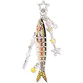 XGALBLA Cute Lifelike Fish Keychain, Aesthetic Y2K Charms Keychain Accessories for Bag Charms Purse Gift, Fishing Gifts