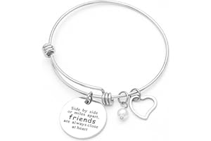 Jude Jewelers Stainless Steel Adjustable Friendship Heart Bracelet, Good Friends are Always Close in Heart