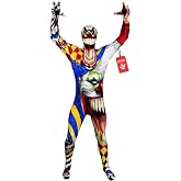 Morphsuits, Clown Costume Men, Halloween Costume for Men | Full-Body Spandex Morphsuit Costume, Stretchy Comfortable Fit, Ideal for Parties &amp; Cosplay, Perfect for Halloween