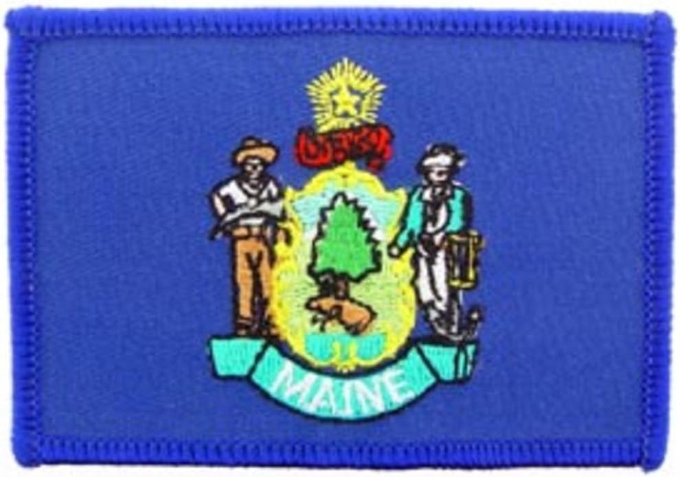 Maine State Flag Patch 2 1/2" x 3 1/2"