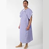 Interweave Textiles Hospital Dignity Gown Blue White Stripe Polycotton Extra view 4
