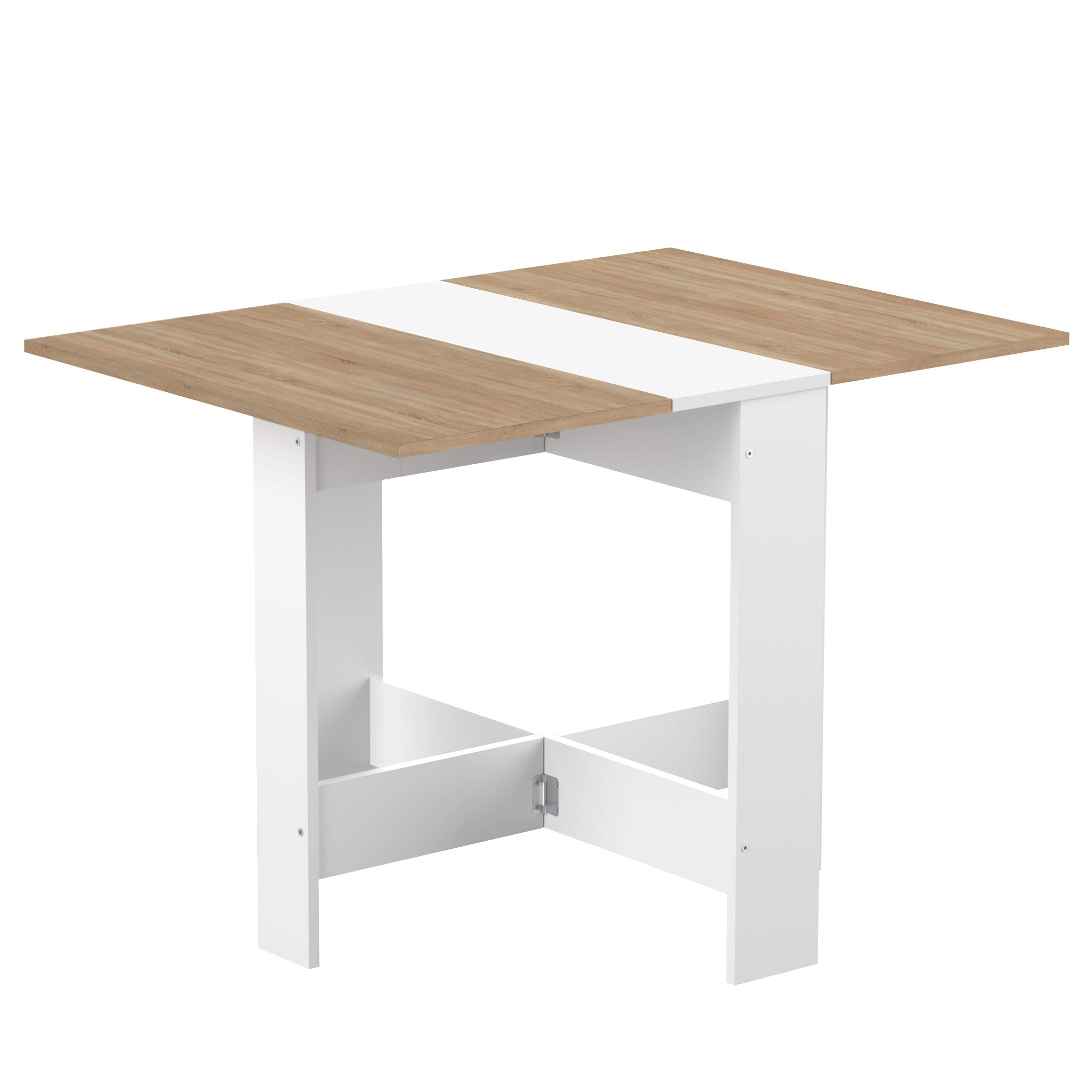 Symbiosis Folding Table with Flap Papillon, White Oak, 73.4 x 103 x 76 cm