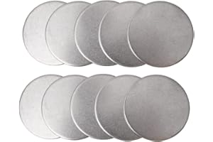 Eoiips 2" Diameter Stainless Steel Disc, 15 Gauge Thickness Round Circle Plate 304 Stainless Steel for Crafts Metal Stamping and Jewelry Making (10pcs)