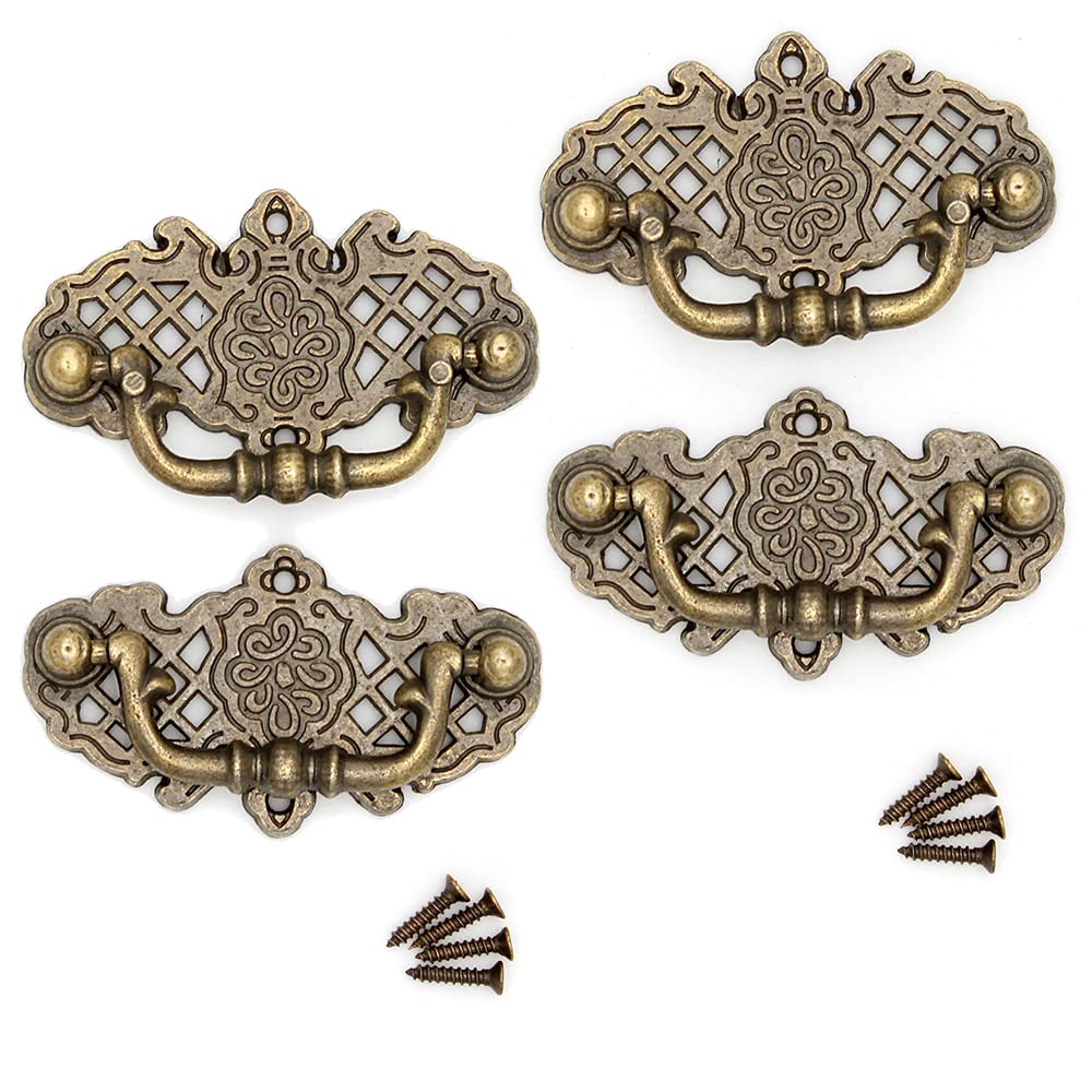 WANLIAN Handles Vintage Antique Bronze Cabinet Retro Knobs Handle (1)