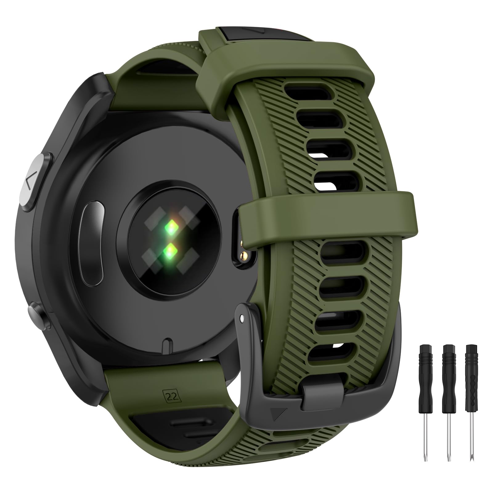 OVERSTEP Compatible for Garmin Forerunner 965 Strap, Soft Silicone Sports Band Adjustable Replacement Wristband for Garmin Forerunner 965/955/945/935