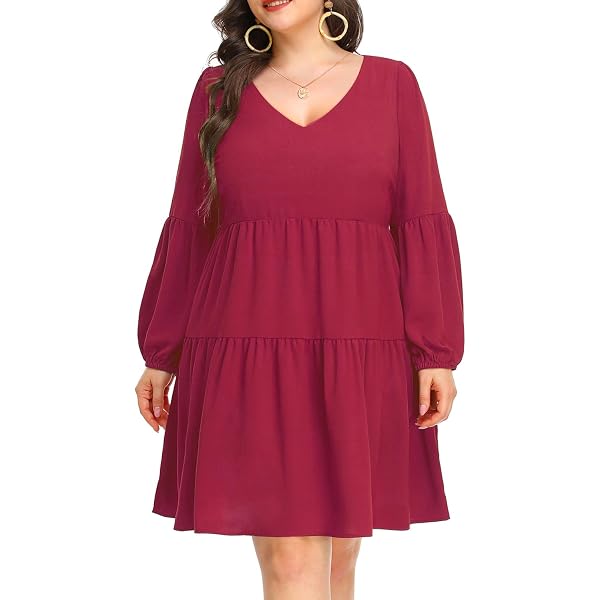 Joiemont Womens Embroidered Dress With V-Neck And 3/4 Sleeves