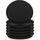 VUWEZ 6 Pack Plant Saucer Tray, 4 6 8 10 12 15 16 18 20 inch Plant Saucers for Indoors, Durable Plastic Flower Planter Plant Water Drip Trays Round, Pot Saucers, Plant Trays for Pots (6", Black)