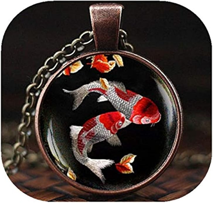 Koi Fish Necklace, Japanese Koi Fish, Japanese Art Pendant, Koi Fish
