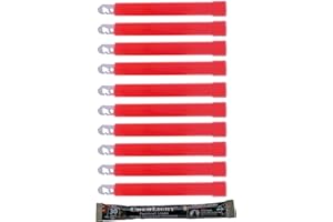 Cyalume ChemLight Military Grade Chemical Light Sticks, Red, High Intensity, 6-Inch Long, 30 Minute Duration (Pack of 10)