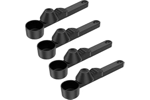 ZFLYCANP 4 Pack Coffee Scoop with Funnel, 2 Tablespoon Measuring Spoon, ABS, Convenient for Filling, Reusable, No-Spill Desig