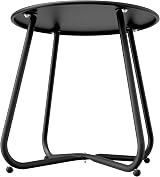 Grand patio Round Outdoor Side Table Lightweight Adjustable Black view 7