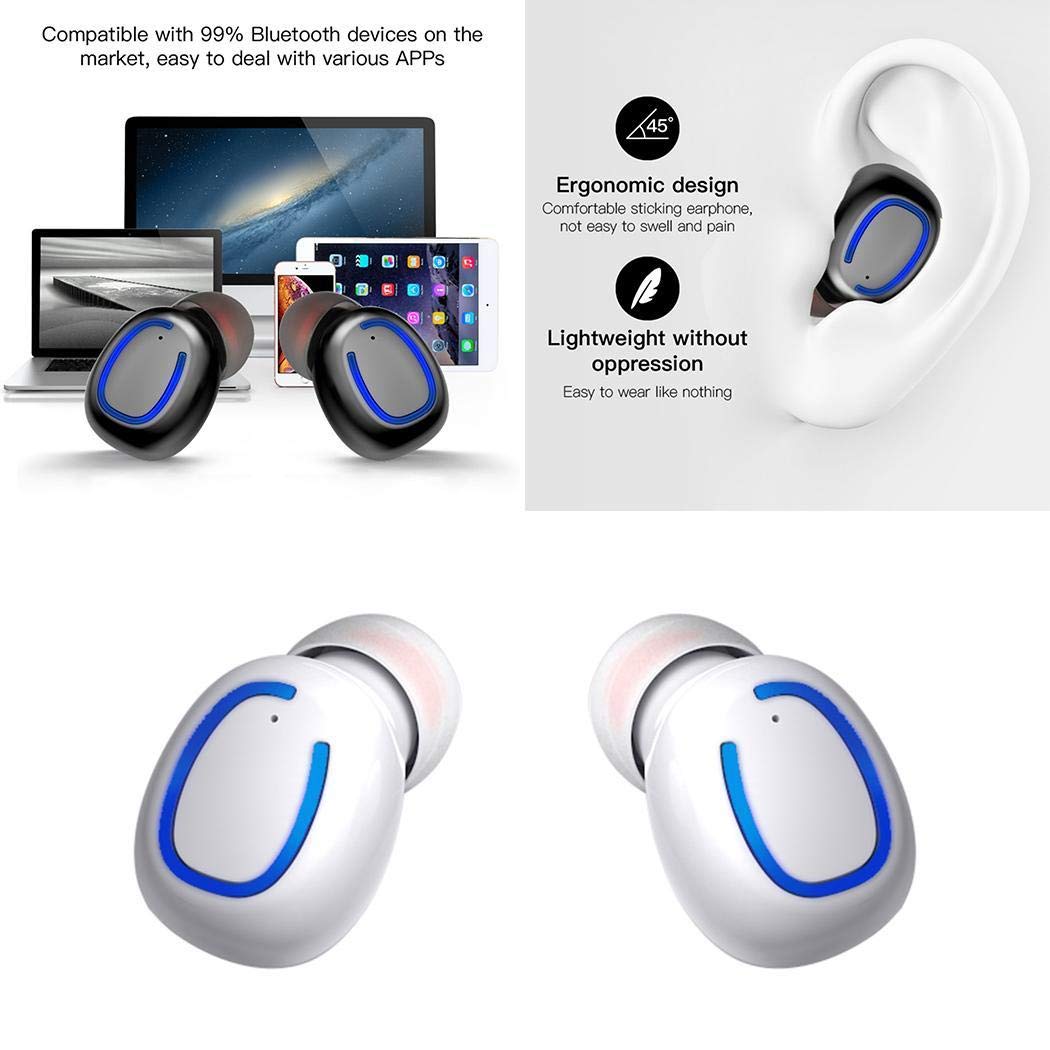 Pinsparkle Bluetooth 5.0 with Charging Bin Binaural Wireless Headset Bluetooth Headsets