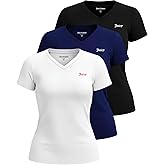 Juicy Couture Women's Short Sleeve V-Neck Athletic T-Shirts – Workout, Fitness, Yoga, Pilates, Gym Activewear (Plus)